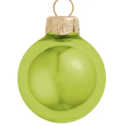 4ct Yellow Glass Shiny Christmas Ball Ornaments 4.75" (120mm)