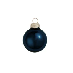 6ct Midnight Blue Glass Shiny Christmas Ball Ornaments 4" (100mm)
