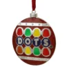 3.5" Silver Plated Dots Candy Logo Christmas Ornament With European Crystals