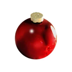 8ct Burgundy Red Shiny Glass Christmas Ball Ornaments 3.25" (80mm)
