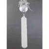 21" Silver And White Snow Drift Ball With Tassel Christmas Ornament