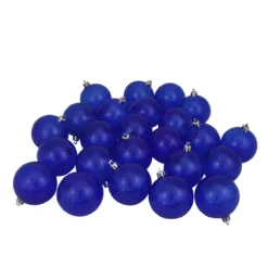 32ct Blue Shatterproof Transparent Christmas Ball Ornaments 3.25" (80mm)