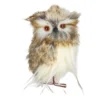 4.75" Brown And White Plush Fur Owl Christmas Ornament