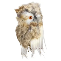4.75" Brown And White Plush Fur Owl Christmas Ornament -Christmas Trees Shop ksa c227820a 4 50391.1667529945