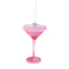 5.5" Pink And Silver Happy Hour Blown Cocktail Glass Christmas Ornament