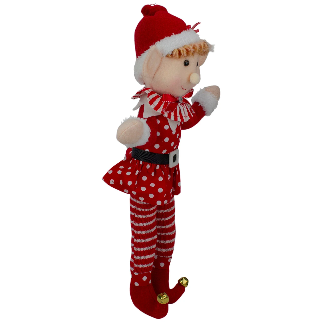 15" Girl Elf In Polka Dot Dress Christmas Ornament 2 15" Girl Elf In Polka Dot Dress Christmas Ornament - Image 2