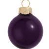 2ct Purple Shiny Christmas Glass Ball Ornaments 6" (150mm)