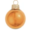 8ct Burnt Orange Pearl Glass Christmas Ball Ornaments 3.25" (82mm)