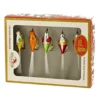 Club Pack Of 6 4.5"H Early Years Glass 5 Piece Clip-on Bird Christmas Ornaments