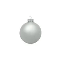 8ct Matte Silver Glass Ball Christmas Ornaments 3.25" (82mm)