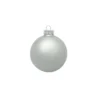 40ct Silver Matte Finish Glass Hanging Christmas Ball Ornaments 1.25" (30mm)