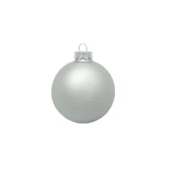 40ct Silver Matte Finish Glass Hanging Christmas Ball Ornaments 1.25" (30mm)
