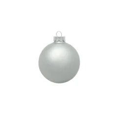 12ct Silver Matte Glass Christmas Ball Ornaments 2.75" (70mm)