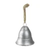 8.5" Silver And Beige Country Rustic Hanging Christmas Bell