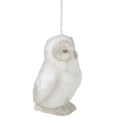 4" White Glitter Standing Owl Christmas Hanging Ornament -Christmas Trees Shop meravic r7083 3 67726.1667578535