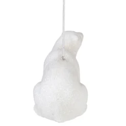 5" White Glitter Sitting Polar Bear Christmas Hanging Ornament -Christmas Trees Shop meravic r7084 4 33576.1667578537