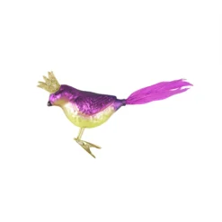 8" Purple Glass Bird With Crown Clip-On Christmas Ornament -Christmas Trees Shop midwest 047149 crown 3 61726.1667655658