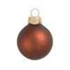 6ct Matte Chocolate Brown Glass Ball Christmas Ornaments 4" (100mm)