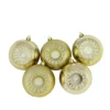 5ct Champagne Gold Retro Reflector Shatterproof Christmas Ball Ornaments 3.25" (80mm)