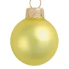 4ct Soft Yellow And Gold Matte Glass Christmas Ball Ornaments 4.75" (120mm)