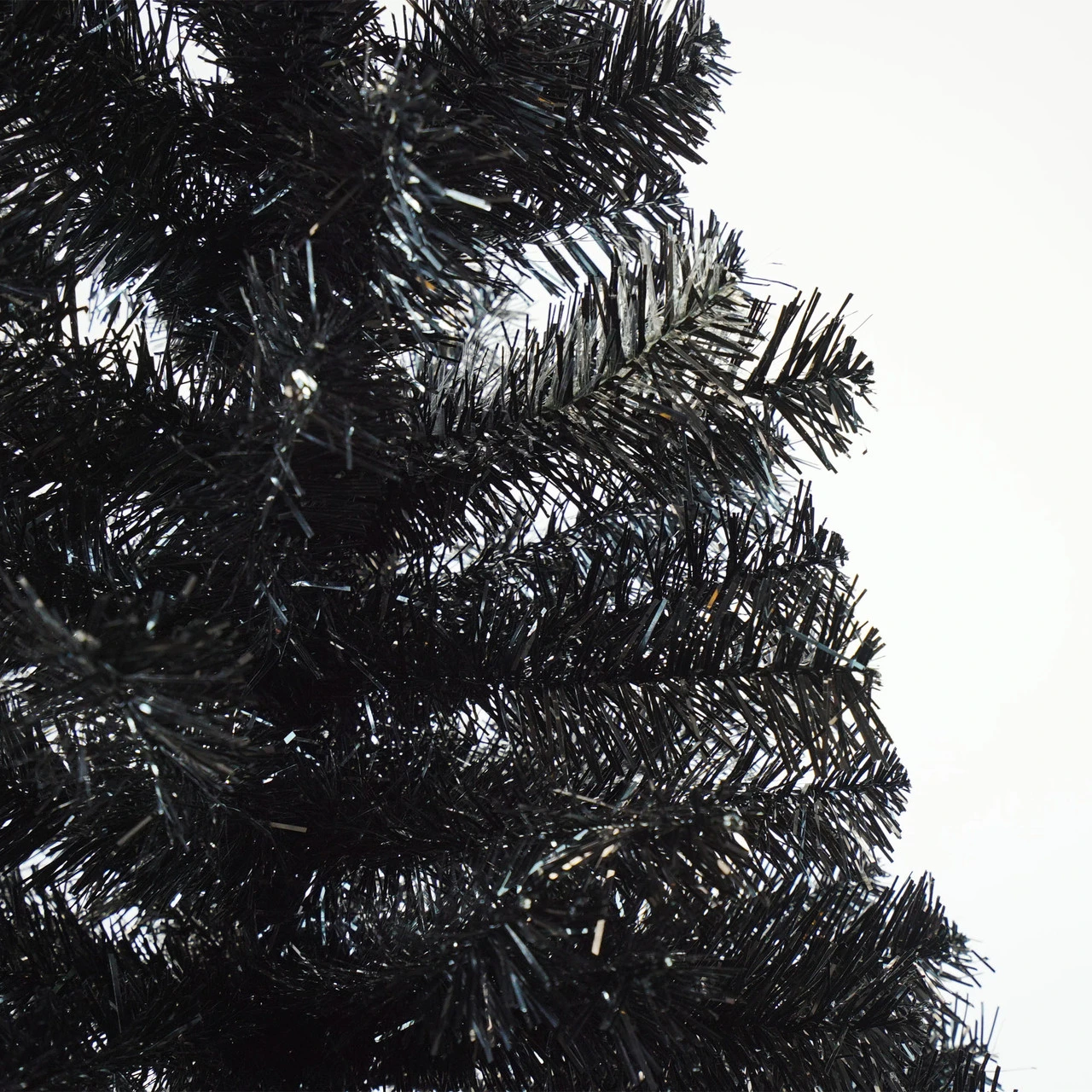 4' X 24" Slim Black Tinsel Artificial Christmas Tree - Unlit 2 4' X 24" Slim Black Tinsel Artificial Christmas Tree - Unlit - Image 2