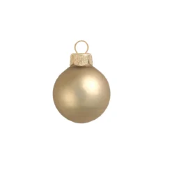 40ct Gold Matte Glass Christmas Ball Ornaments 1.5" (40mm)