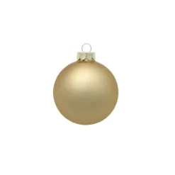 28ct Gold Matte Glass Christmas Ball Ornaments 2" (50mm)