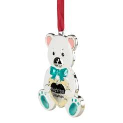 3" Pastel Silver Plated Bear Baby's First Christmas Ornament With European Crystals -Christmas Trees Shop northlight hd92867 4updated 28722.1688037551