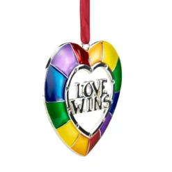 3" Faceted Heart Love Wins Pride Christmas Ornament With European Crystals -Christmas Trees Shop northlight hd92868 2 64988.1688037321