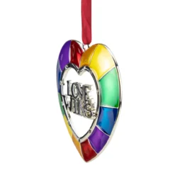 3" Faceted Heart Love Wins Pride Christmas Ornament With European Crystals -Christmas Trees Shop northlight hd92868 4 29660.1688037321