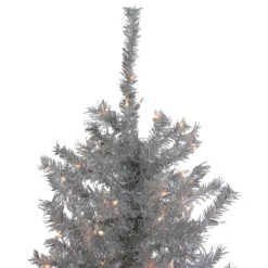 6.5' Pre-Lit Silver Tinsel Pine Slim Artificial Christmas Tree - Clear Lights -Christmas Trees Shop northlight20gb91012 same20as20gb91014 3 62817.1667576890