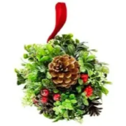 7" Green And Red Glittered Berry With Pine Cone Christmas Topiary Ball Ornament -Christmas Trees Shop northlight20kji85824 03 81060.1667662371