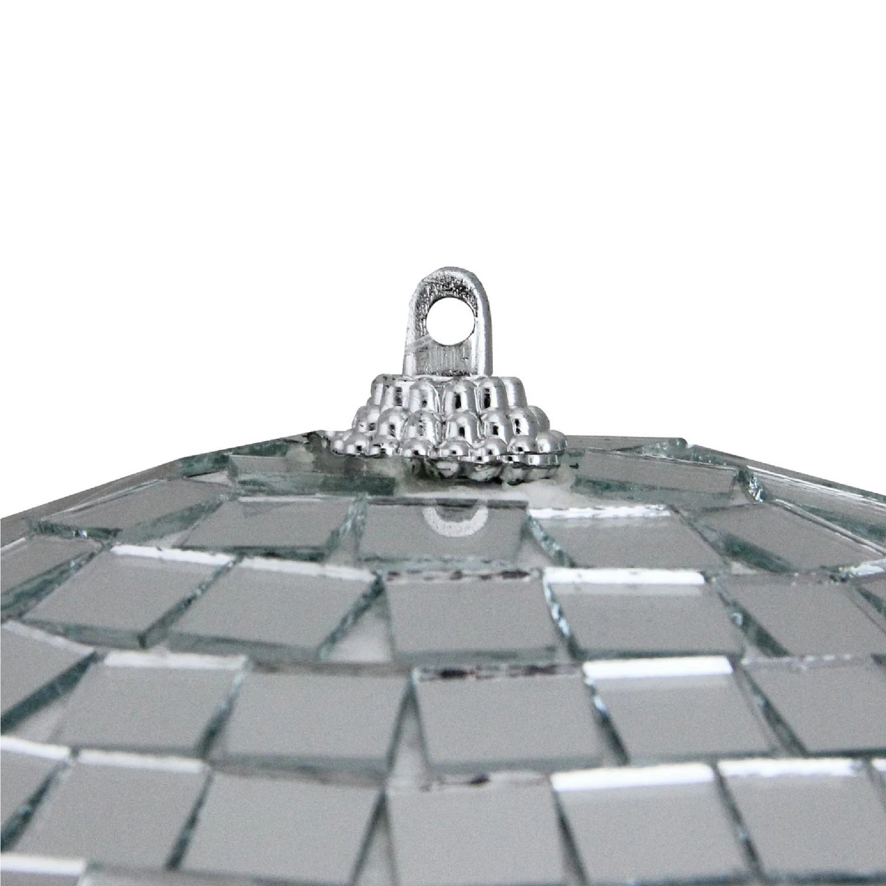 Silver Splendor Mirrored Glass Disco Ball Christmas Ornament 6" (150mm) 2 Silver Splendor Mirrored Glass Disco Ball Christmas Ornament 6" (150mm) - Image 2