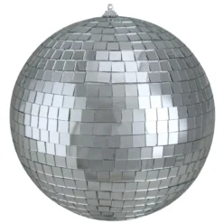 Shiny Silver Splendor Mirrored Glass Disco Ball Christmas Ornament 8" (200mm)