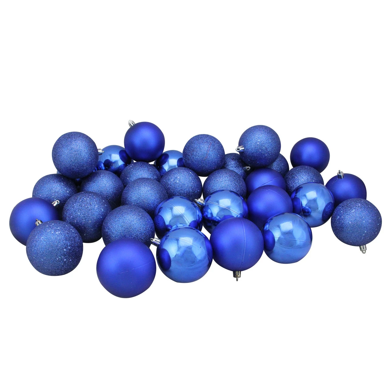 32ct Lavish Blue Shatterproof 4-Finish Christmas Ball Ornaments 3.25" (80mm) 1 32ct Lavish Blue Shatterproof 4-Finish Christmas Ball Ornaments 3.25" (80mm)