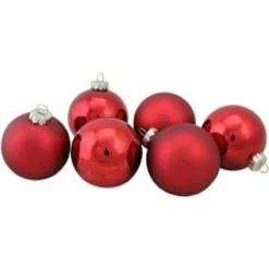 9ct Red 2-Finish Christmas Ball Ornaments 2.5" (65mm) -Christmas Trees Shop northlight20wy00735 03 48625.1667657597