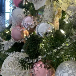 4ct Pink 2-Finish Glass Christmas Ball Ornaments 4" (100mm) -Christmas Trees Shop northlight20wy00775 cxpic2 21948.1671143347