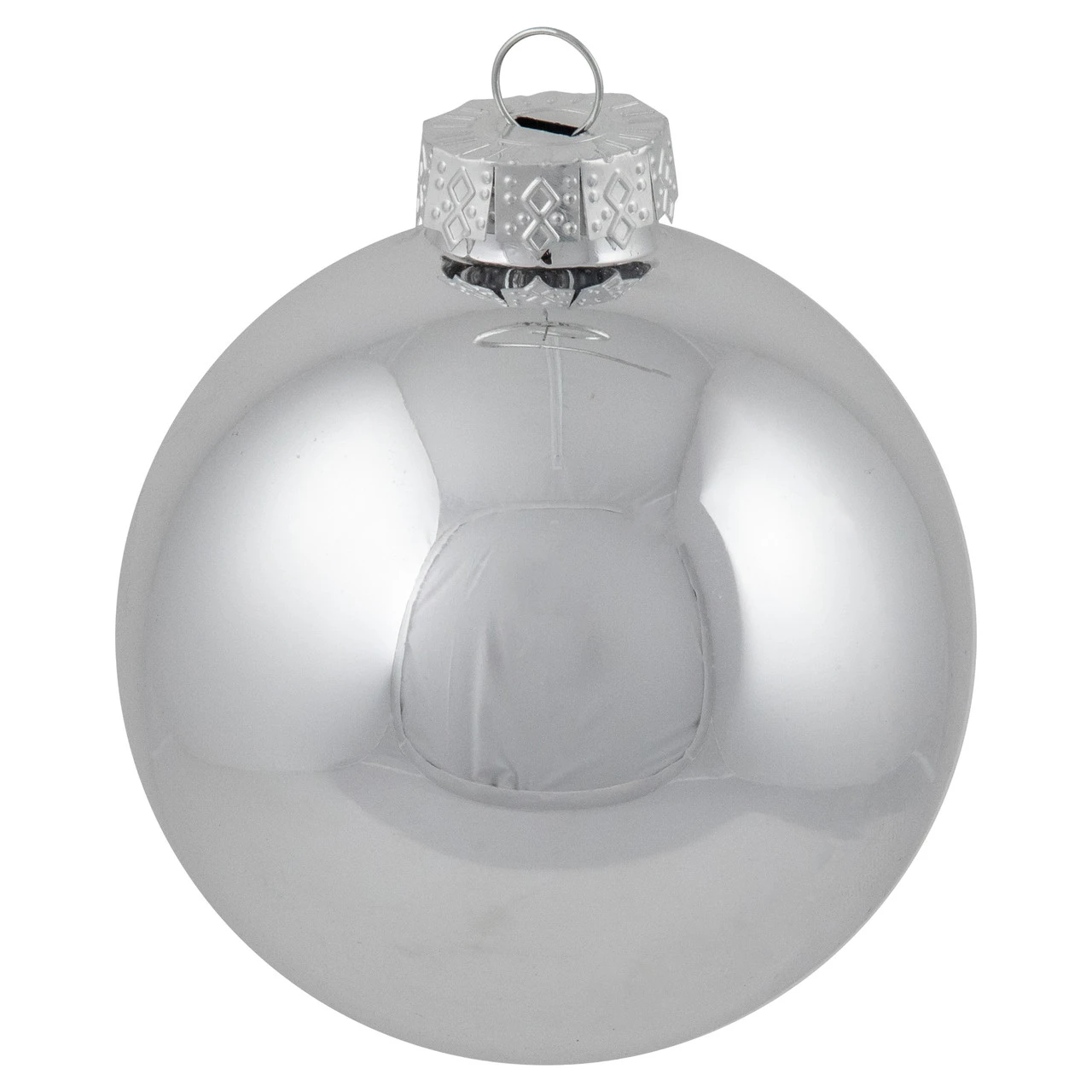 72ct Silver Shiny And Matte Christmas Glass Ball Ornaments 4" (100mm) 4 72ct Silver Shiny And Matte Christmas Glass Ball Ornaments 4" (100mm) - Image 4