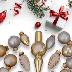 15ct Gold 2-Finish Glass Christmas Tree Topper And Ornament Set 5.5" 5 15ct Gold 2-Finish Glass Christmas Tree Topper And Ornament Set 5.5" -Christmas Trees Shop northlight20wy27599b 89293.1667577788