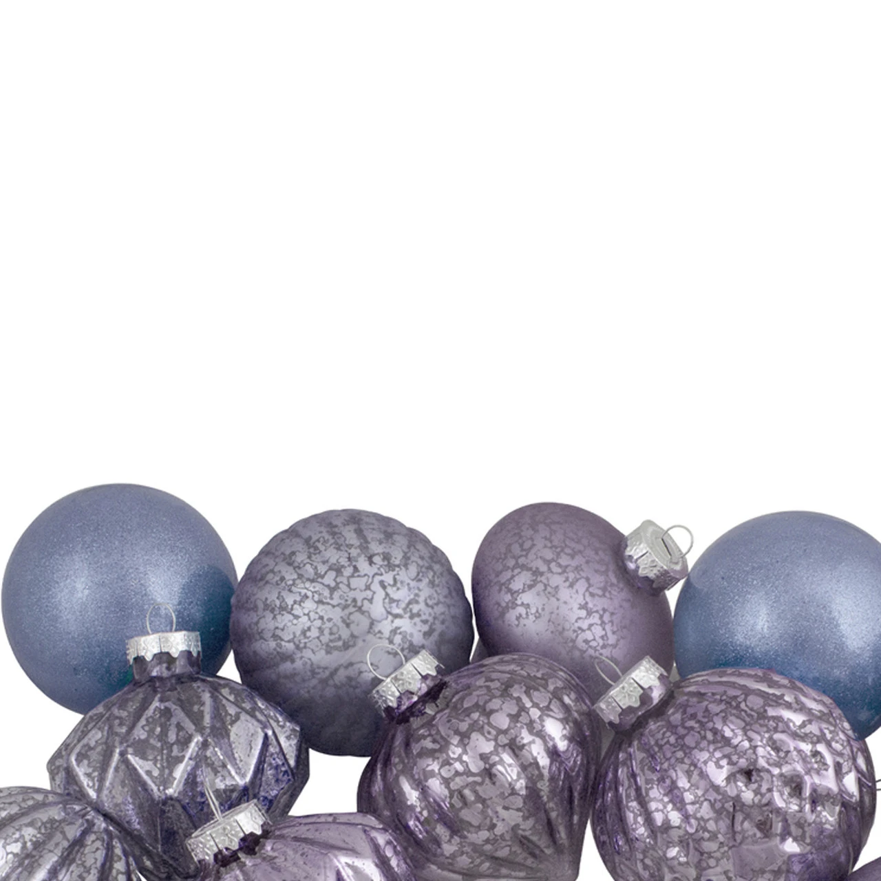 Set Of 12 Purple Tone Finial And Glass Ball Christmas Ornaments 2 Set Of 12 Purple Tone Finial And Glass Ball Christmas Ornaments - Image 2