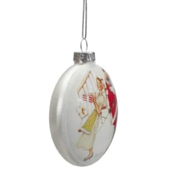 Set Of 3 Glass Norman Rockwell Christmas Disc Ornament -Christmas Trees Shop northlight20yl93419201 94566.1667487919