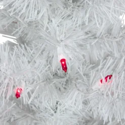 3' Pre-Lit White Iridescent Pine Slim Artificial Christmas Tree - Pink Lights -Christmas Trees Shop northlight b03901 03 45698.1667658036