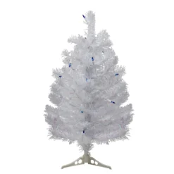 2' Pre-Lit White Pine Artificial Christmas Tree - Blue Lights