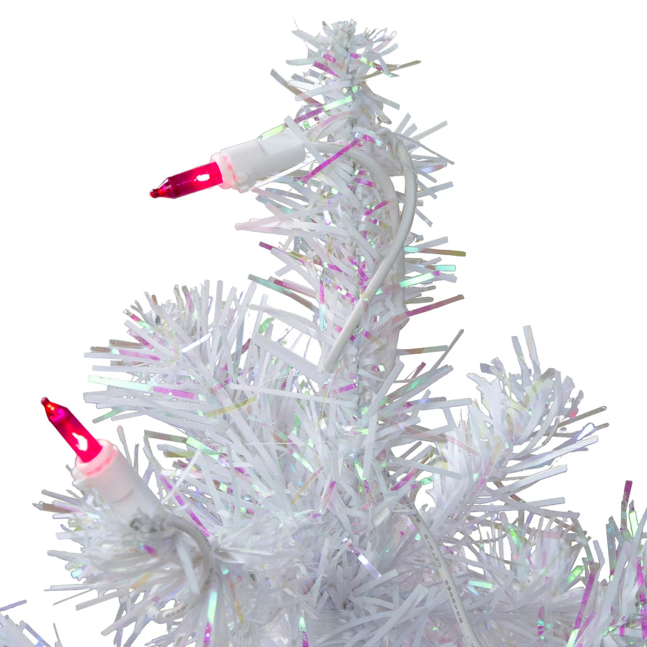 2' Pre-Lit White Pine Slim Artificial Christmas Tree - Pink Lights 3 2' Pre-Lit White Pine Slim Artificial Christmas Tree - Pink Lights - Image 3