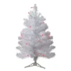 2' Pre-Lit White Pine Slim Artificial Christmas Tree - Pink Lights