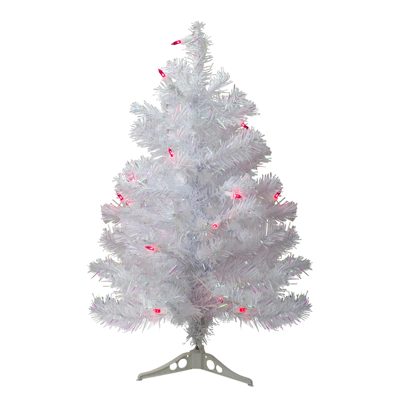 2' Pre-Lit White Pine Slim Artificial Christmas Tree - Pink Lights 1 2' Pre-Lit White Pine Slim Artificial Christmas Tree - Pink Lights