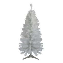 4' Slim White Tinsel Artificial Christmas Tree - Unlit