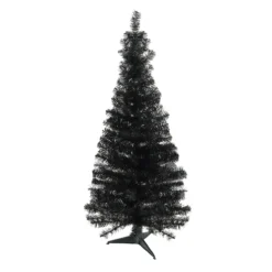 4' X 24" Slim Black Tinsel Artificial Christmas Tree - Unlit