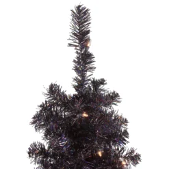 4' Pre-Lit Slim Black Artificial Tinsel Christmas Tree- Clear Lights -Christmas Trees Shop northlight b83507 1 46369.1667576683
