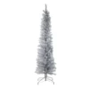 6' Pencil Silver Tinsel Artificial Christmas Tree - Unlit